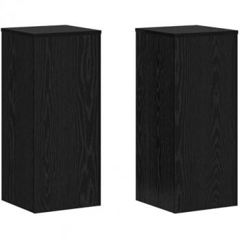 Supporti per piante 2 unità Quercia nera 30x30x70 cm in legno ingegnerizzato