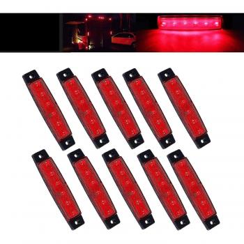Feux de Position Arrière LED 10 pièces 9.7cm Rouge