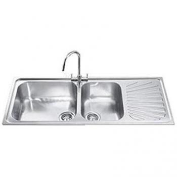 Smeg Sg116d 116x50cm Lavello 2 Vasche Acciaio Inossidabile