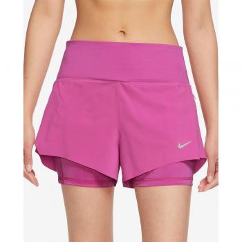 Nike Dri-FIT Swift Mid-Rise 3 en 2 en 1 Shorts Mujeres - Rosa