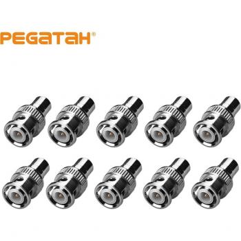 10 Stück JR-B9 BNC zu RCA Stecker - kurze BNC-Adapter für Überwachungskameras