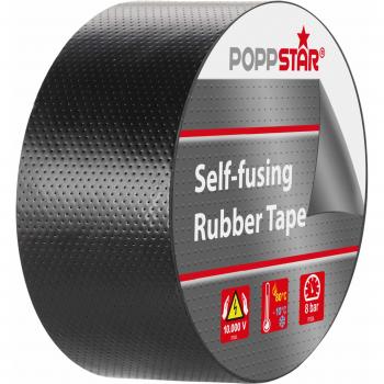 POPPSTAR Self-Fusing Insulating Tape, 5m x 38mm x 0.76mm, Black