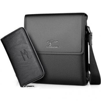 Kangaroo Executive PU Leather Messenger Bag