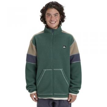Giacca Pile Quiksilver Clean Coast Block Full Zip Verde Beige L