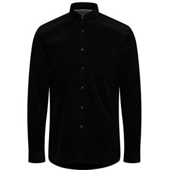 Solid Langarmshirt Herren Schwarz