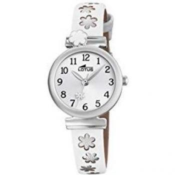 Lotus Mädchen Armbanduhr 18626/1 Lederband weiß silber