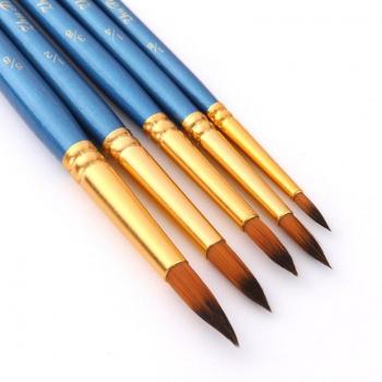 5-Piece Short Rod Paint Brush Set for Watercolor