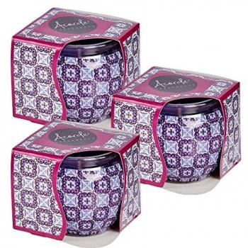 Set de 3 Velas Aromáticas, 7,6x6,5x7,6 cm, Ambientador Suave para el Hogar