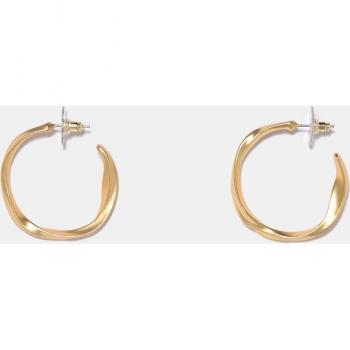 Pendientes maxi irregulares de aro dorado Bimba y Lola