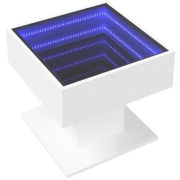 VidaXL White Coffee Table with LED 50x50x45 cm Engineered Wood