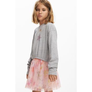 Desigual T-Shirt Nero con Stelle in Strass 13/14