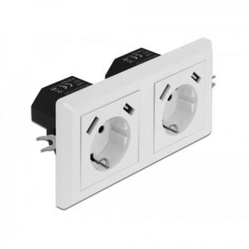 Delock 2-fach Einbausteckdose mit 4 x USB Typ-A Ladeport 2 x 2,8 A