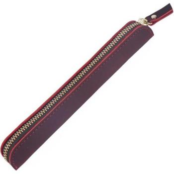 Pochette à stylos plume en cuir vintage
