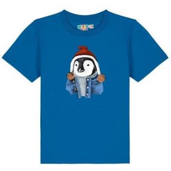 Blu Reale Pinguino T-Shirt per Bambini