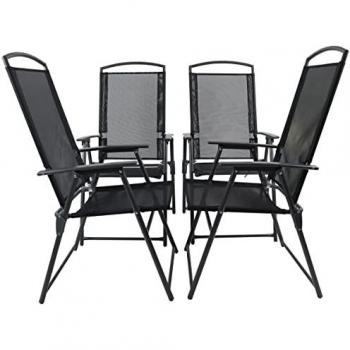 4er Set Klappgartenstühle Metall anthrazit