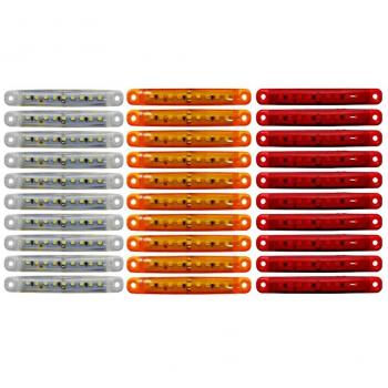 Feu de Position Rouge et Blanc à 9 LED – 30 pièces