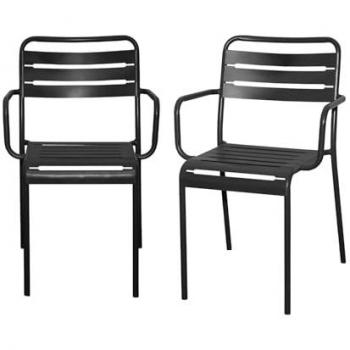 Set de 2 sillones de jardín en acero color antracita