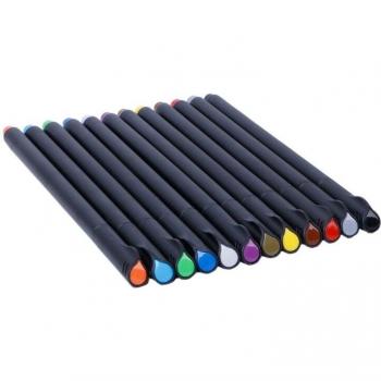Fine Tip Fineliner Marker Pen Set - 0.4mm, 12/24 Colors for Writing and Drawing