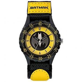 DC COMICS BATMAN Time Teacher Black & Yellow Rip Tape Strap Watch Kids Boys Gift