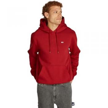Sudadera con capucha Tommy Jeans para hombre, color rojo, logo bordado