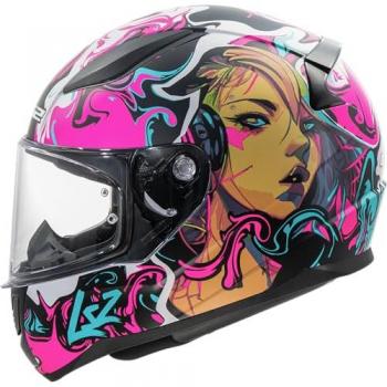 LS2 FF353 Rapid II Cyberg Casque Rose Vert Bleu taille : S