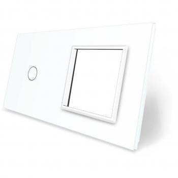 Frontal LEDBOX 2x cristal blanco 1 hueco + 1 botón