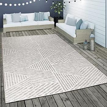 Tappeto per Balcone e Cucina Righe Grigio 200x290 cm