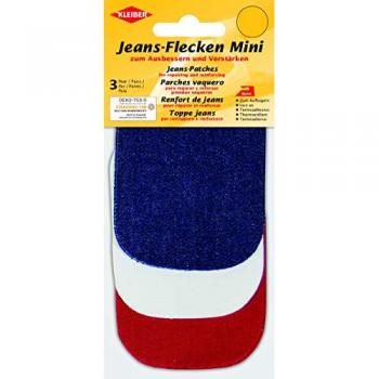 KLEIBER Jeans-Flecken Mini 3er-Pack, farbig, 90 x 70 mm