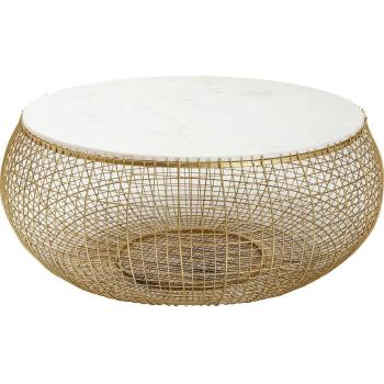 Mesa Central de Mármol con Acabado Dorado 100 cm