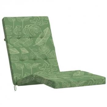 VIDAXL - Cuscini per Sedia a Sdraio 2 pz Motivo Foglie in Tessuto Oxford Verde