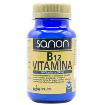 Sanon Vitamin B12 60 Capsules 500 mg Energy Immune Nervous System Support
