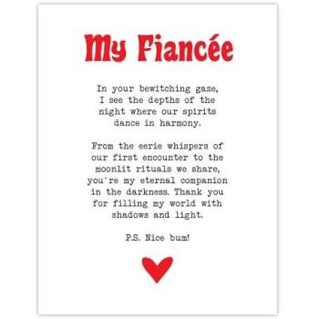 Romantic Fiancée Poem Poster – 18×24 White Frame