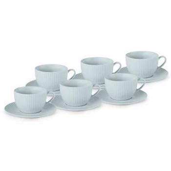 Karaca Seashell Zephyt Teetasse-set für 6 Personen, Blau, 200 ml - 12-teilig