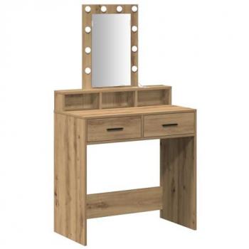 Coiffeuse Vidaxl Lumière LED Chêne Artisan 79x41x140 cm