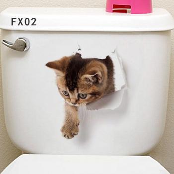 3D Vivid Animal Bathroom Decoration Sticker