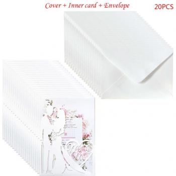 20pcs Mr & Mrs Wedding Invite Cards with Envelopes - Party Supplies Set