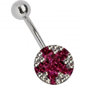 Adelia’s Bauchnabel‑Pierce – Chirurgiestahl, Damen, pinkes Sternmotiv