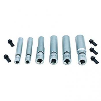 Tools Metric Swivel Spark & Glow Plug Socket Set 1/4D 3/8D 6pc 8066 - Laser