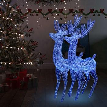 VidaXL XXL Acrylic Christmas Reindeers 250 LED 2 pcs 70.9 Blue