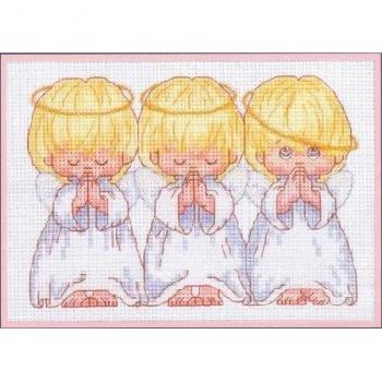 Three Little Baby Angel Counted Cross-Stitch Set