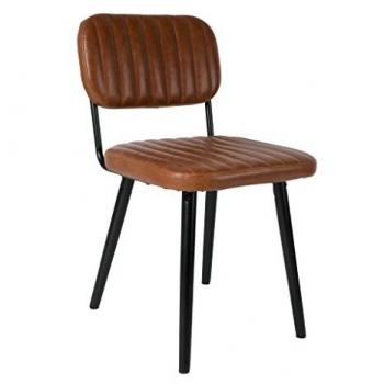 Chaise Rétro Capitonnée Jake Worn - Marron