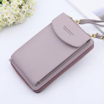 Bolso bandolera de cuero sintético con compartimentos para teléfono y tarjetas