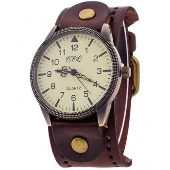 CCQ Retro PU Leather Watch