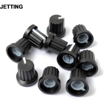 6‑mm Durchmesser-Welle-Set – 10 Teile: Kunststoffgewinde, Rändel, Potentiometer-Knöpfe + Abdeckkappen