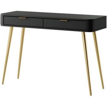 Mesa Consola SELSEY - 112 cm - negra - con cajón - OVAL