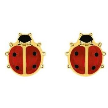 Boucles D'oreilles Femme Coccinelle en Or 18K