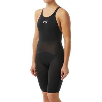 Tyr Invictus Solid Open‑Back Competitive Swimwear – Black, 26W