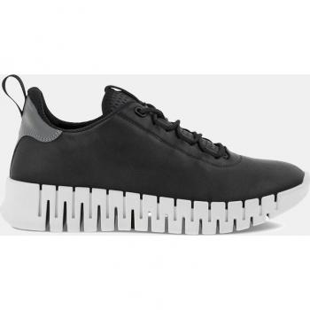 Zapatillas Ecco Gruuv de mujer tipo running bajas en piel con suela bidireccional negra