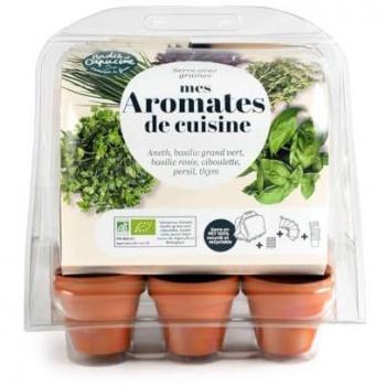 Serre de jardinage pour pots d'aromates