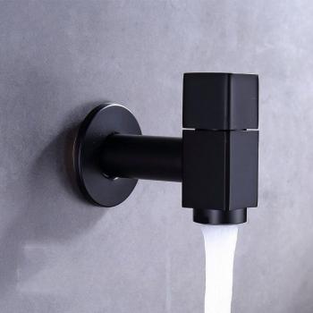 Copper Gold Matte Black Wall-Mounted Garden Faucet